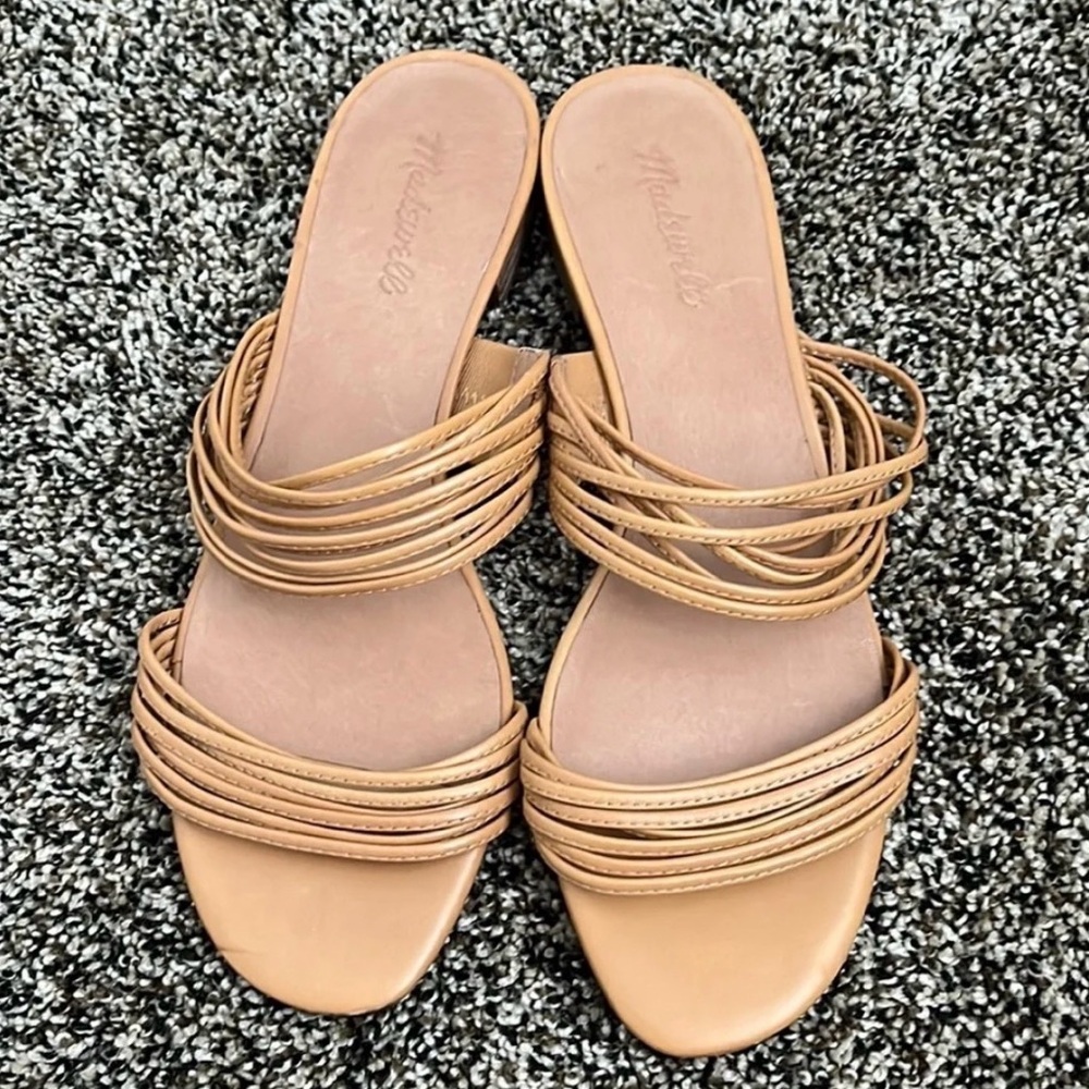 Madewell Meg Slide Tan Strappy Sandals - Women